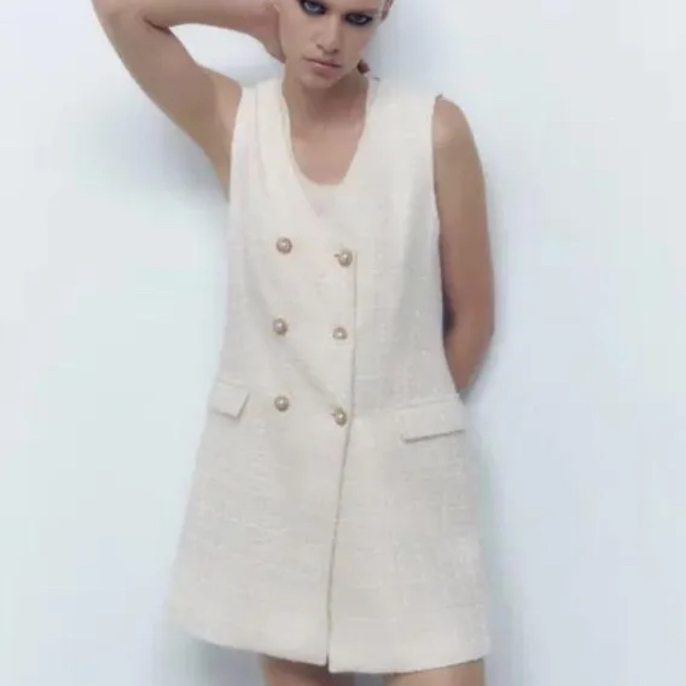 Zara Tweed Vest Minidress